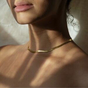 Gold plated herringbone necklace